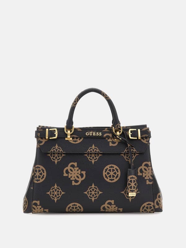 Håndtaske GUESS Sestri 4G Peony Logo Handbag Sort | HWPO9001060, 0