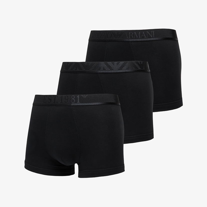 Boksere Emporio Armani Emporio Armani 3-Pack Trunks Sort | EM000259AF10780MC061
