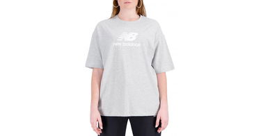 T-shirt New Balance Essentials Stacked Logo Grå | wt31519-ag, 1