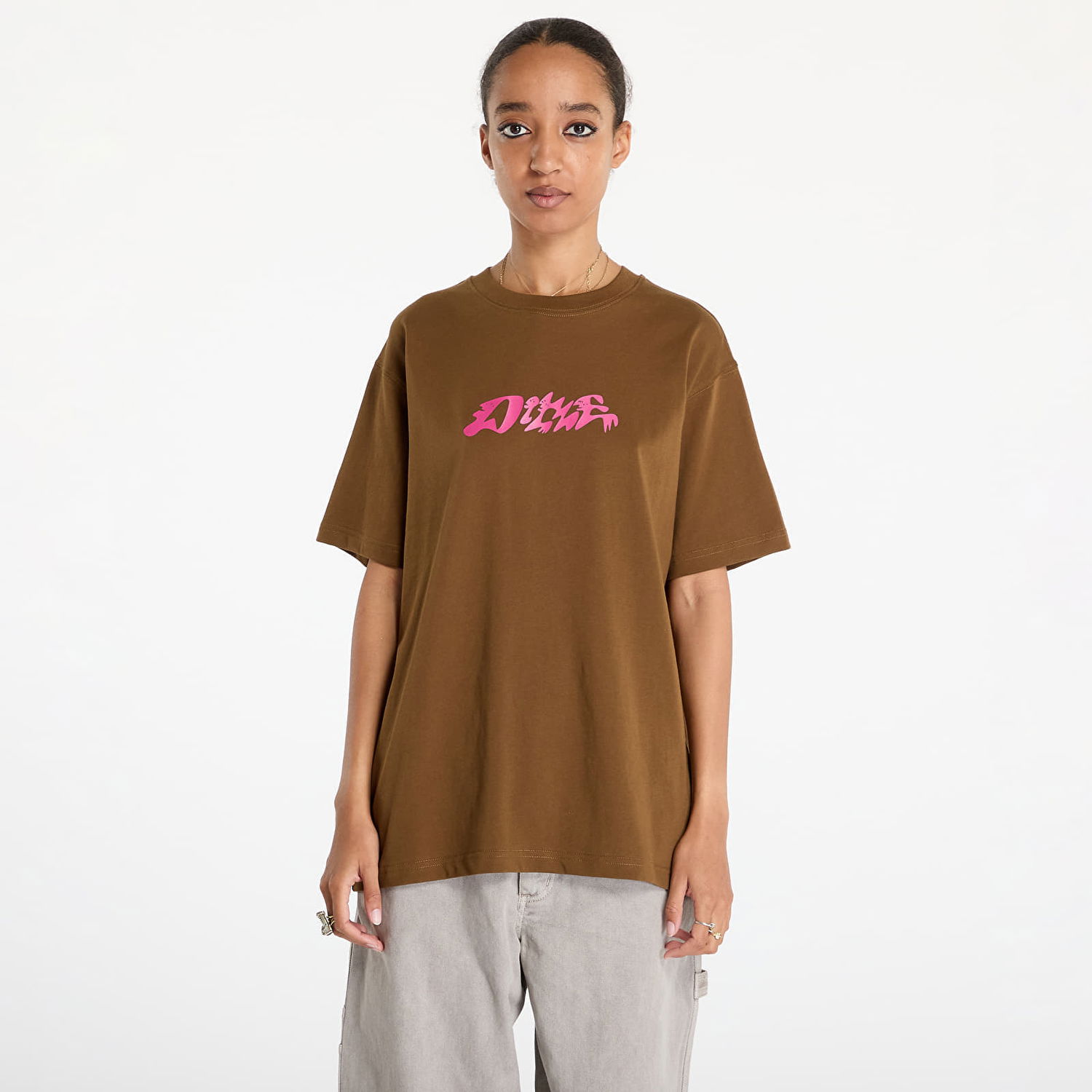 T-shirt Dime Happy T-Shirt Brun | DIMEFA2430BRW, 1