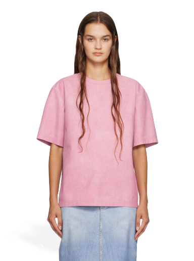 T-shirt Bottega Veneta Printed Leather T-Shirt Lyserød | 757349 V2UT0