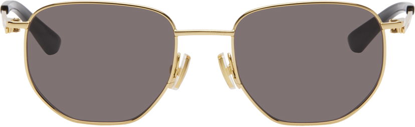 Solbriller Bottega Veneta Geometric Split Metal Sunglasses Metalisk | BV1301S-005