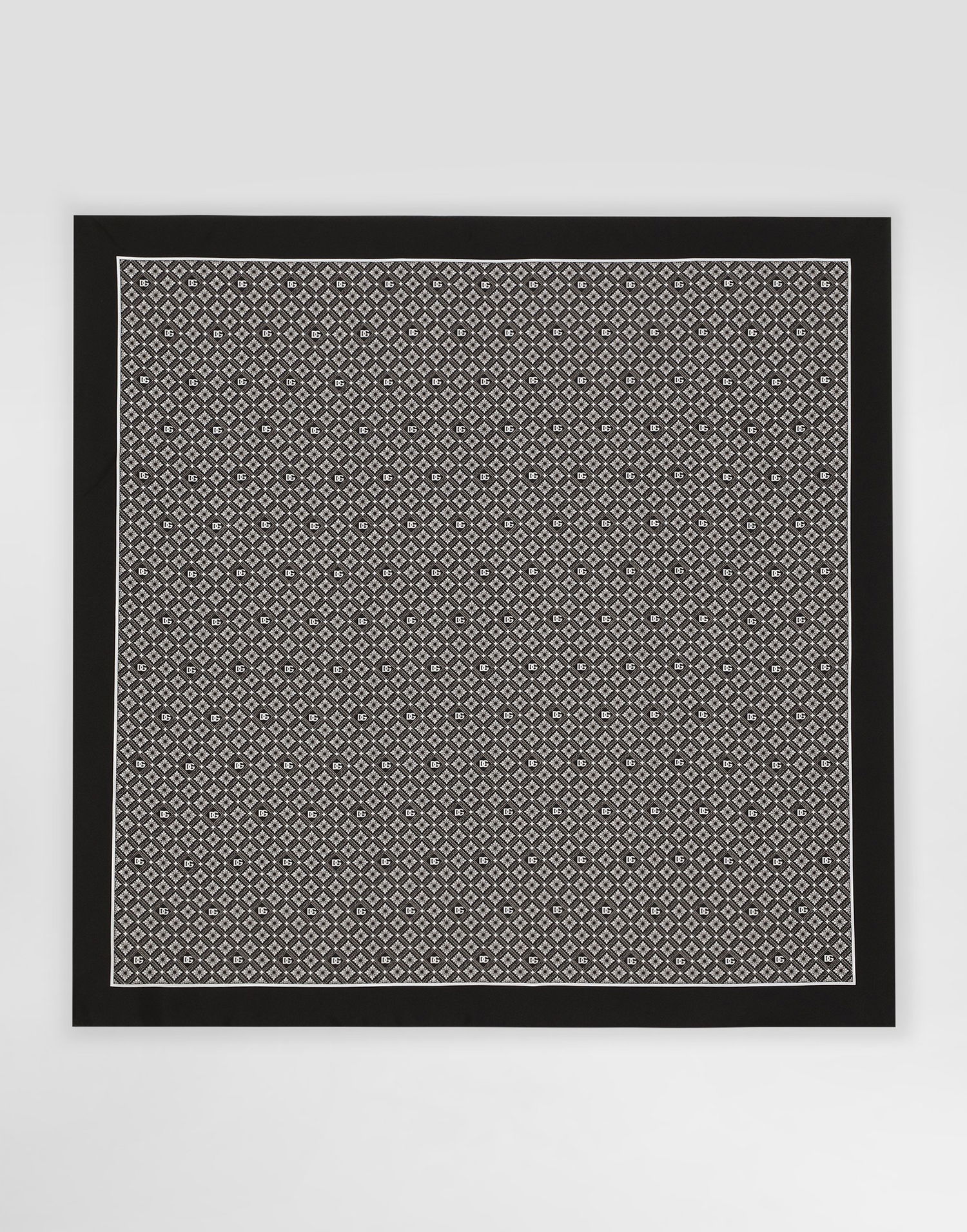 Tørklæde Dolce & Gabbana Silk Scarf With Micro-design And Logo Print Sort | GQ368EG0WTAX0800, 0
