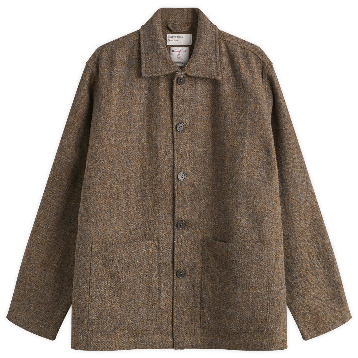 Jakke Universal Works Harris Tweed Plaid Easy Jacket Brun | 33157-GLD, 1