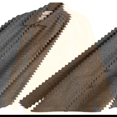 Jakke Universal Works Harris Tweed Plaid Easy Jacket Brun | 33157-GLD, 1