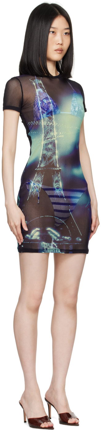 Kjole Jean Paul Gaultier Jean Paul Gaultier 'The Pigalle' Mesh Minidress Sort | 24/30-F-RO248-T552-59560100, 1