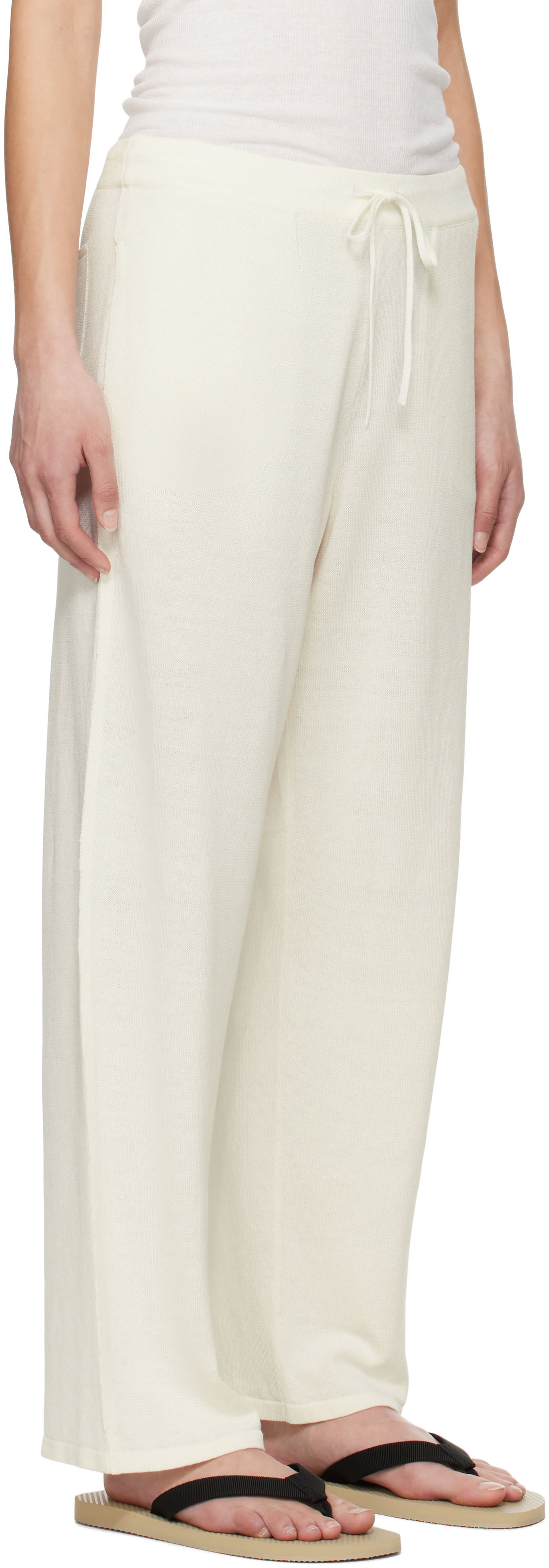 Joggingbukser The Row The Row Jory Knitted Drawstring Trousers Hvid | 8809-Y889, 1