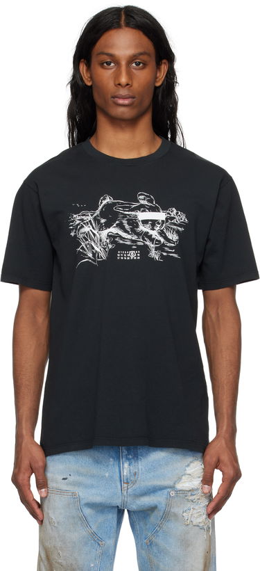T-shirt Maison Margiela MM6 Maison Margiela 'Suis le lapin blanc' T-Shirt Sort | SH2GC0024 M20108, 0