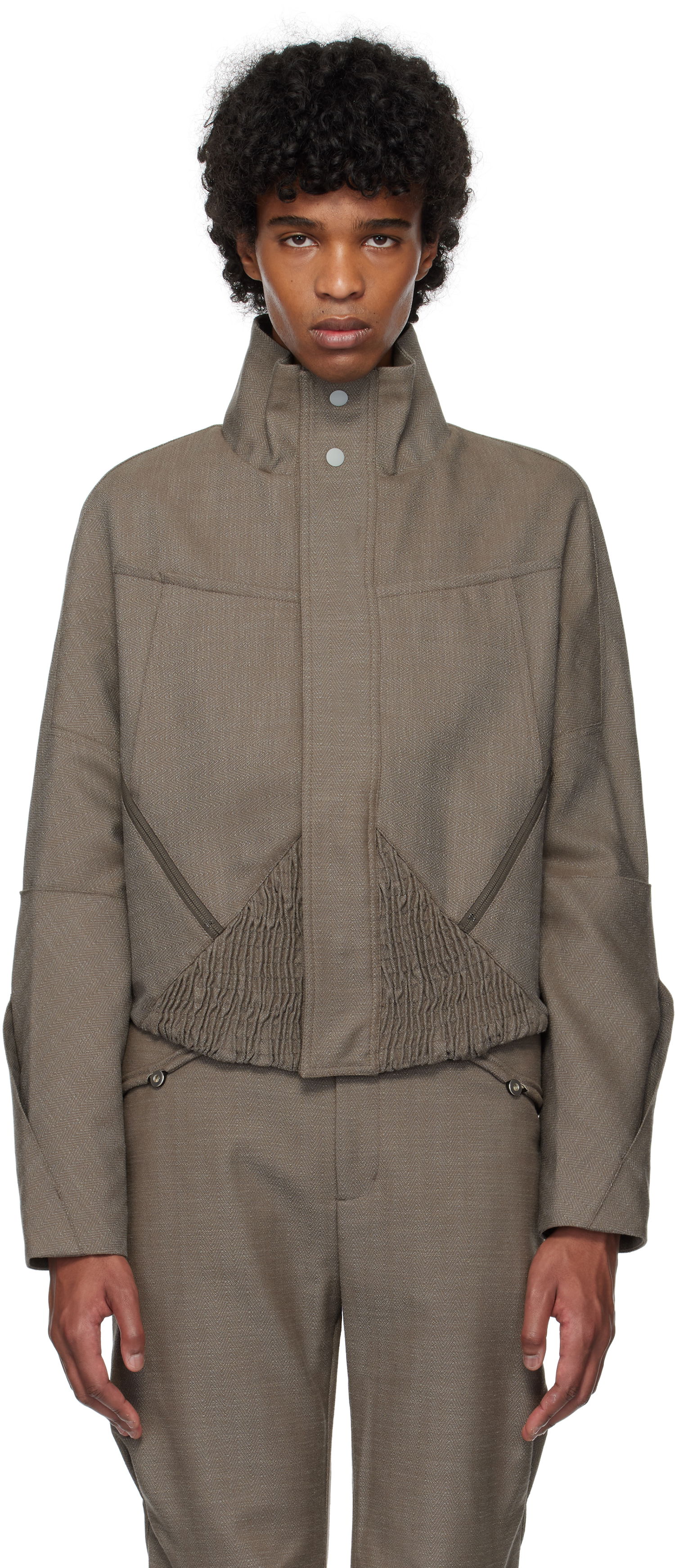 Bomberjakke KIKO KOSTADINOV Kiko Kostadinov Zafar Cropped Jacket Brun | KKSS25J04-42, 0