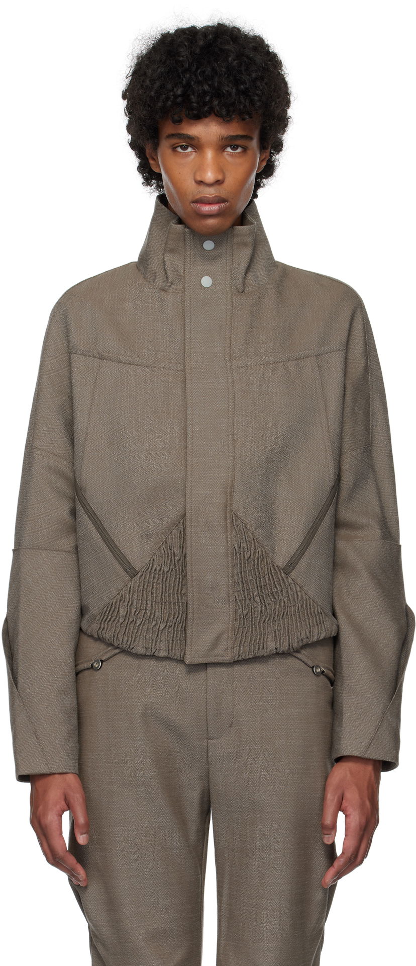 Bomberjakke KIKO KOSTADINOV Kiko Kostadinov Zafar Cropped Jacket Brun | KKSS25J04-42