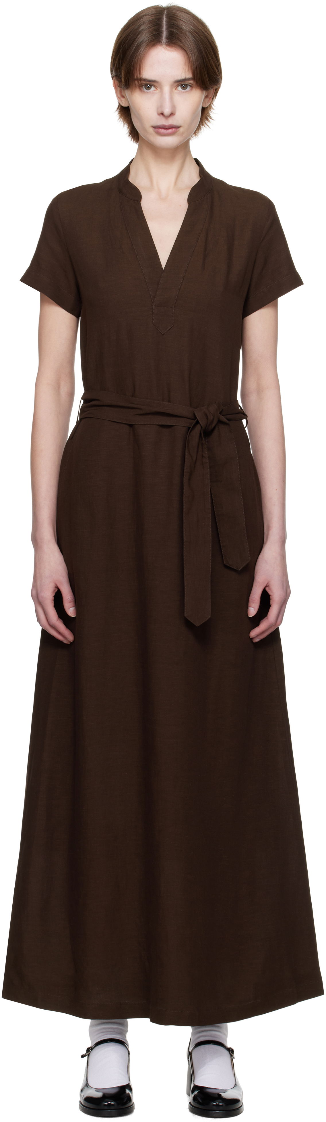 Kjole A.P.C. A.P.C. Annelie Midi Dress Brun | VIALV-F35040, 0