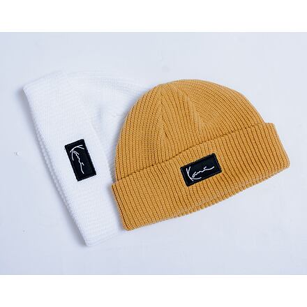 Beanie Karl Kani Woven Signature Essential Fisherman Beanie Hvid | kk7020346, 1