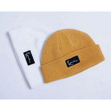 Beanie Karl Kani Woven Signature Essential Fisherman Beanie Hvid | kk7020346, 1