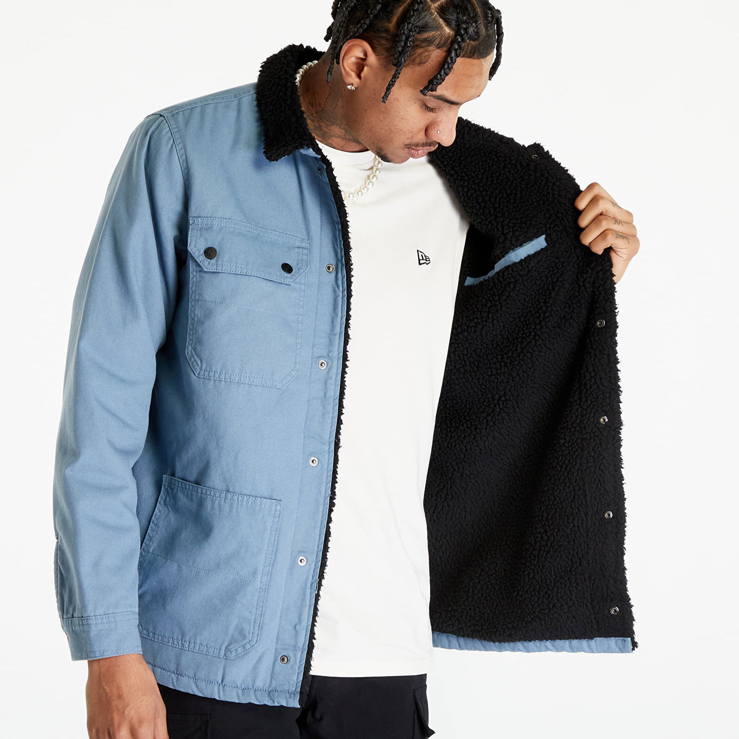 Frakker Vans Drill Chore Coat Sherpa II Blå | VN000FWFHKC1, 1