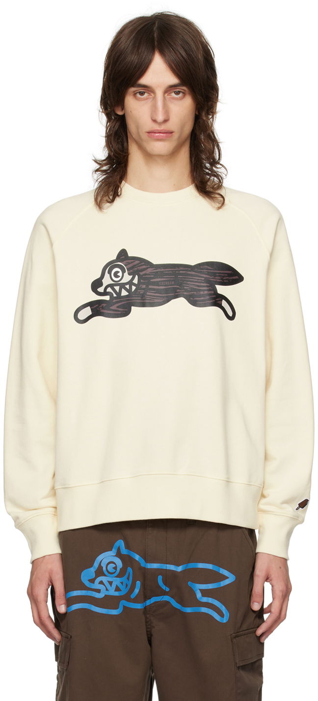 Sweater BBC IceCream ICECREAM Woodgrain Running Dog Sweatshirt Beige | IC24327, 0