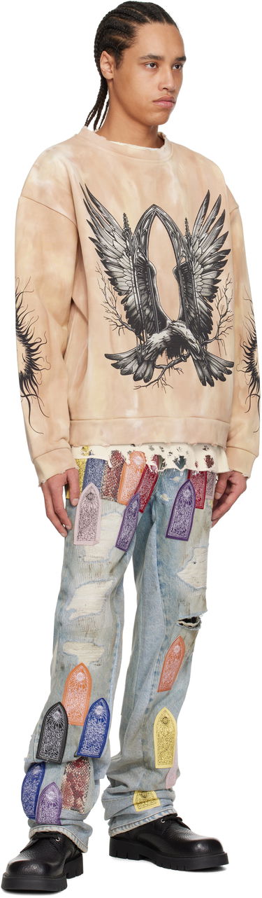 Sweater Who Decides War Who Decides War Soaring Window Crewneck Sweatshirt Beige | 1110500022SS25, 3