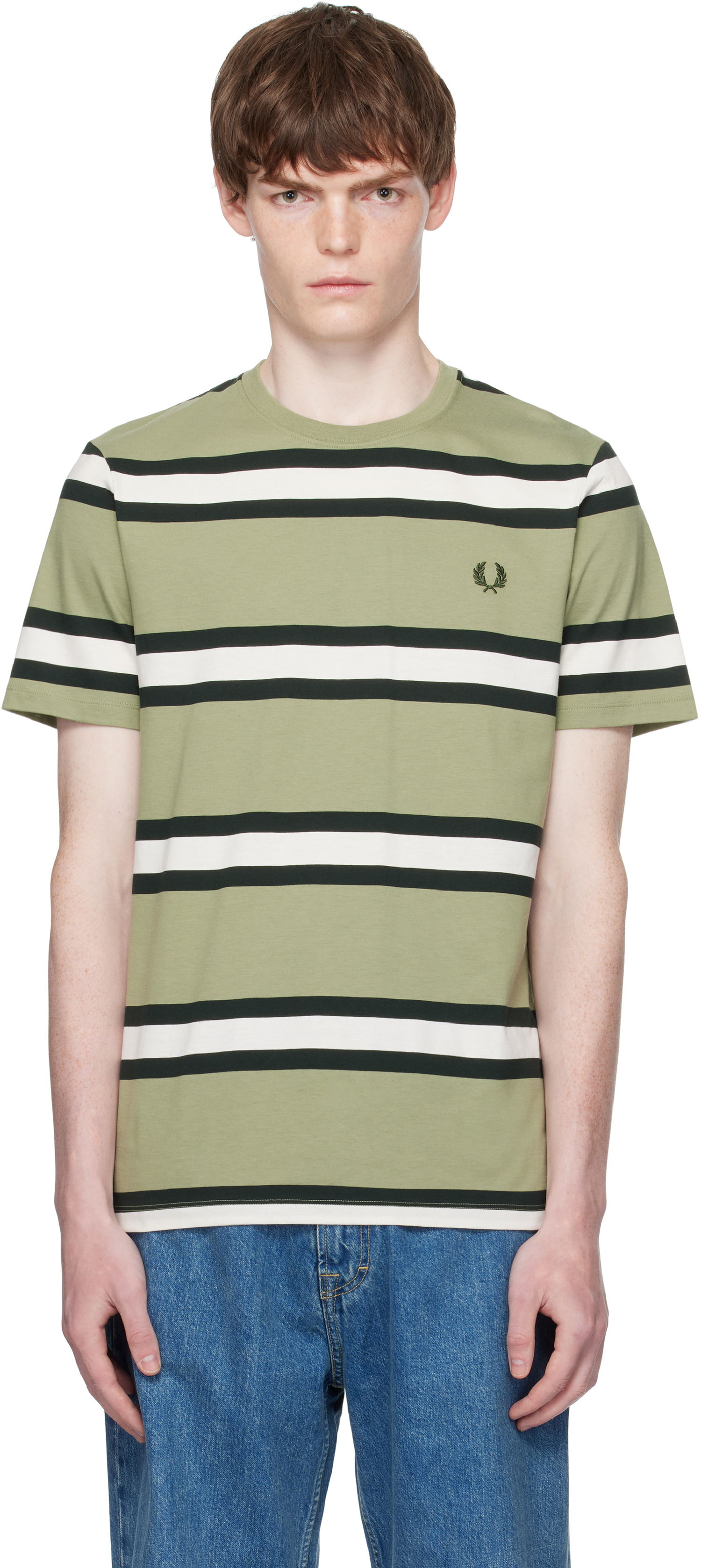 T-shirt Fred Perry Fred Perry Bold Stripe T-Shirt Grøn | M9852, 0