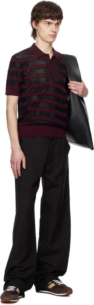 Polo skjorte Dries Van Noten Dries Van Noten Striped Knit Polo Bourgogne | 251-021214-1701, 3