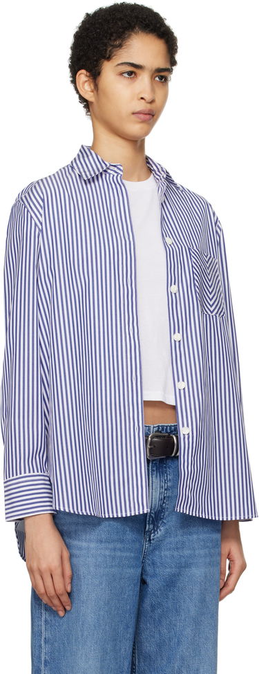 Skjorte rag & bone Striped Poplin Shirt Blå | WAW22FA050ZE50, 1