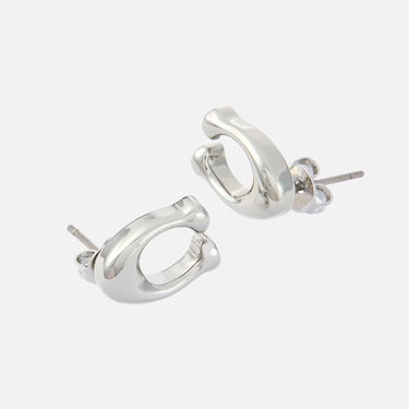 Øreringe Coach Bubble C Stud Earrings Metalisk | 37369816RHO030, 0
