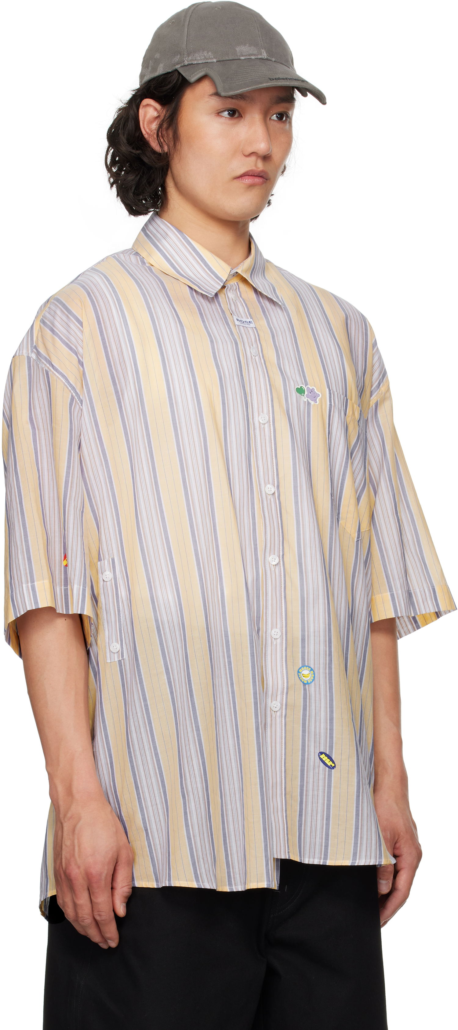 Skjorte Martine Rose Martine Rose Cotton Stripe Shirt Gul | 440WS21306, 1