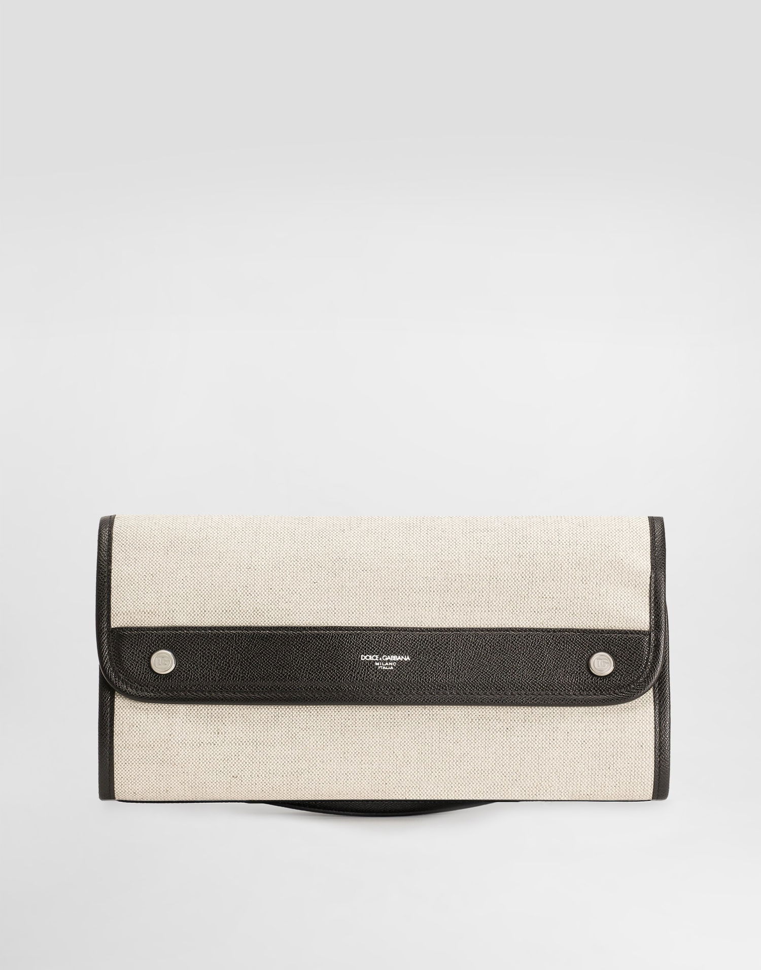 Rygsække og tasker Dolce & Gabbana Dolce & Gabbana Atene Canvas & Calfskin Necessaire Beige | BP3438AG4408S469, 0