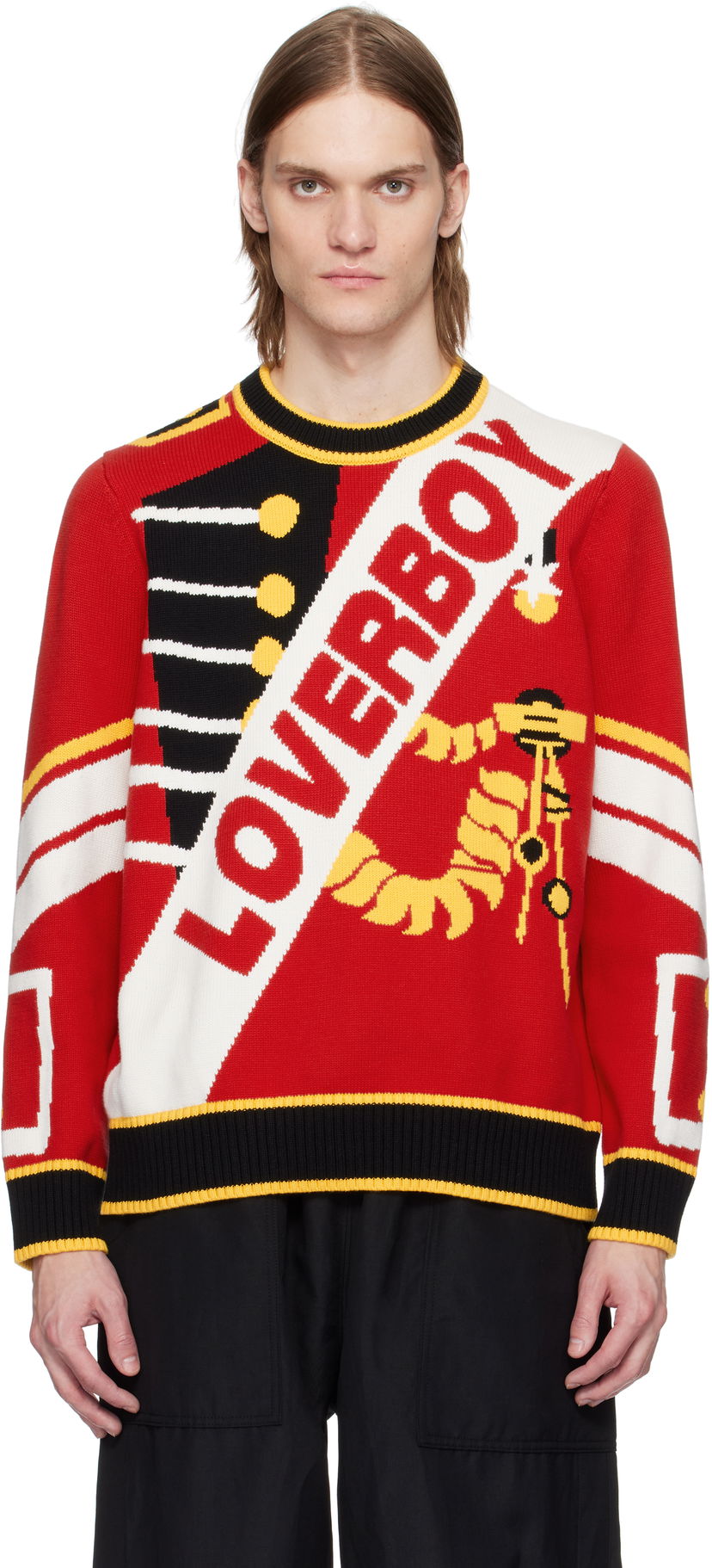 Sweater Charles Jeffrey Loverboy Charles Jeffrey LOVERBOY Logo Knit Sweater Rød | 54090801