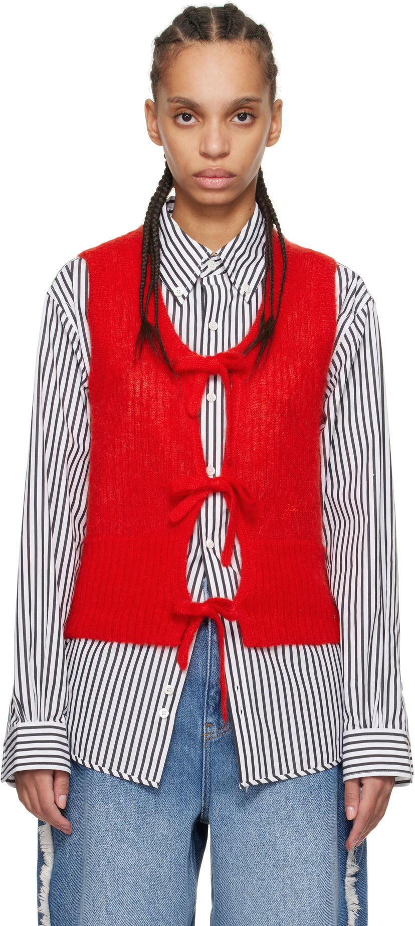 Sweater GANNI Ganni Tie String Vest Rød | K2344