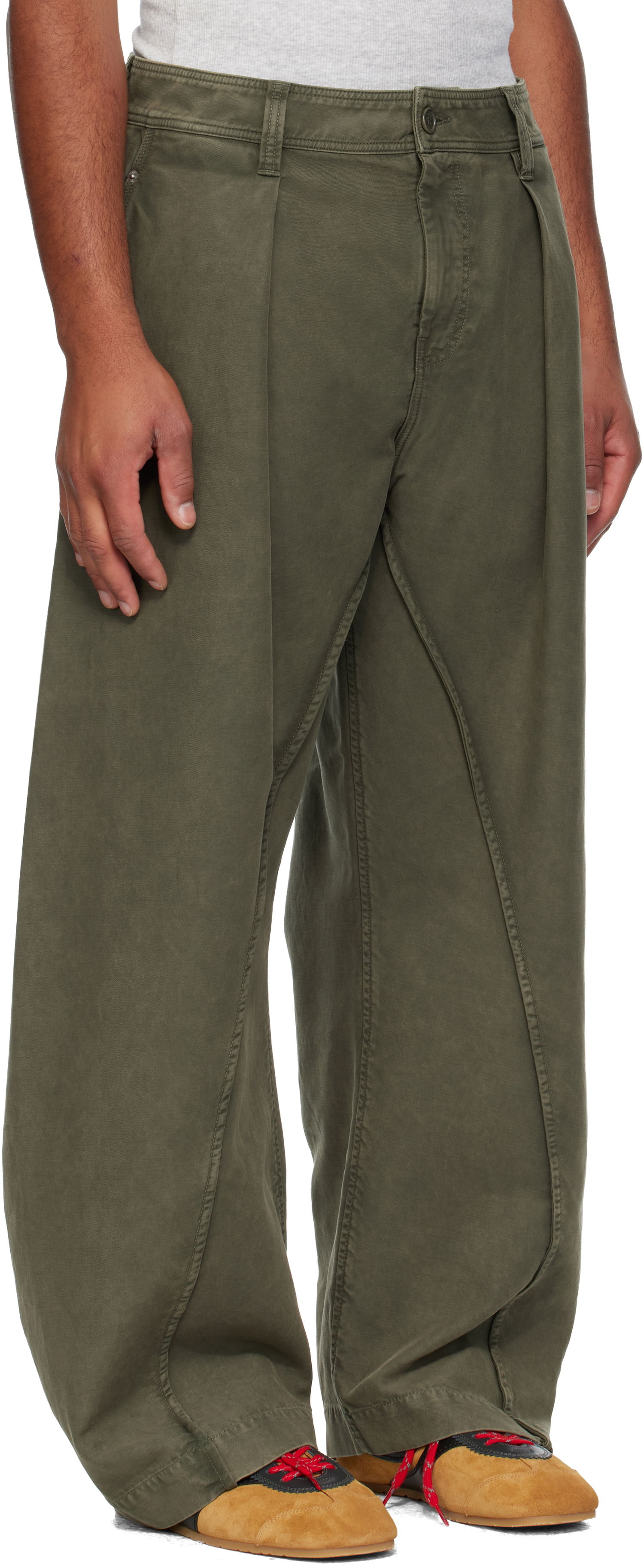 Bukser JW Anderson Twisted Seam Trousers Grøn | TR0423-PG1600, 1
