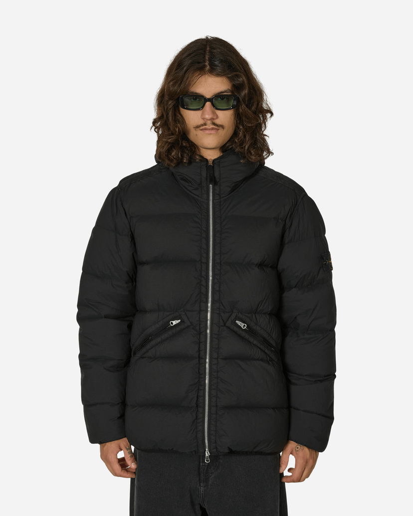 Jakke Stone Island Seamless Tunnel Nylon Hooded Down Jacket Black Sort | 811543128 V0029
