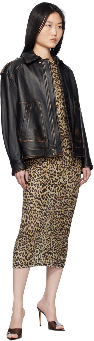 Kjole Blumarine Blumarine Leopard Print Maxi Dress Brun | P522A582A, 3