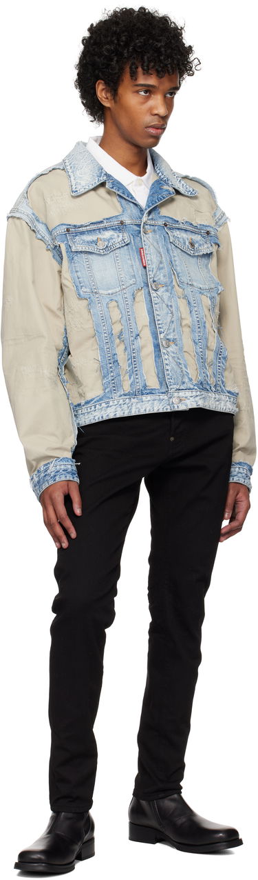 Jakke DSQUARED2 Dsquared2 Super Ripped Mixed Denim Jacket Blå | S74AM1547_S30309, 3