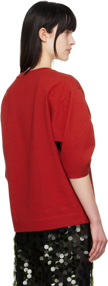 T-shirt Dries Van Noten Dries Van Noten Pleated T-Shirt Rød | 251-011141-1603, 2