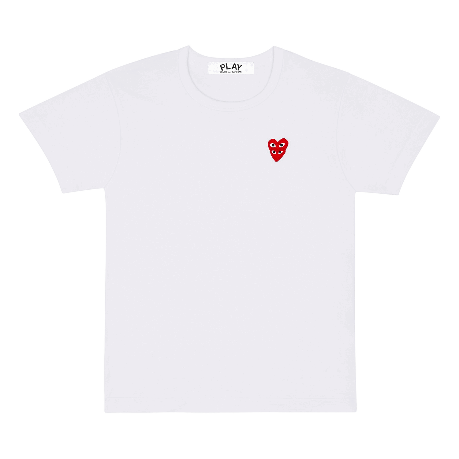 T-shirt Comme des Garçons PLAY Double Heart T-Shirt Hvid | AZ T288 051 2, 0