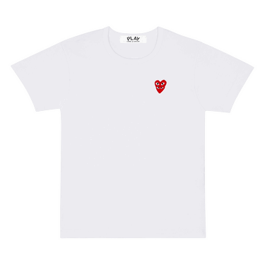 T-shirt Comme des Garçons PLAY Double Heart T-Shirt Hvid | AZ T288 051 2, 0