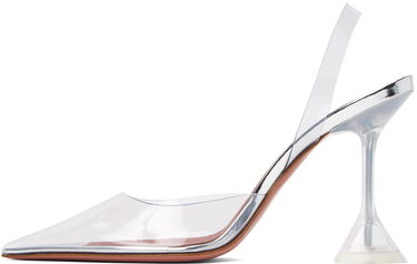 Sneakers og sko Amina Muaddi Transparent Holli Glass Sling Heels Hvid | HOLLI GLASS SLING PVC, 2