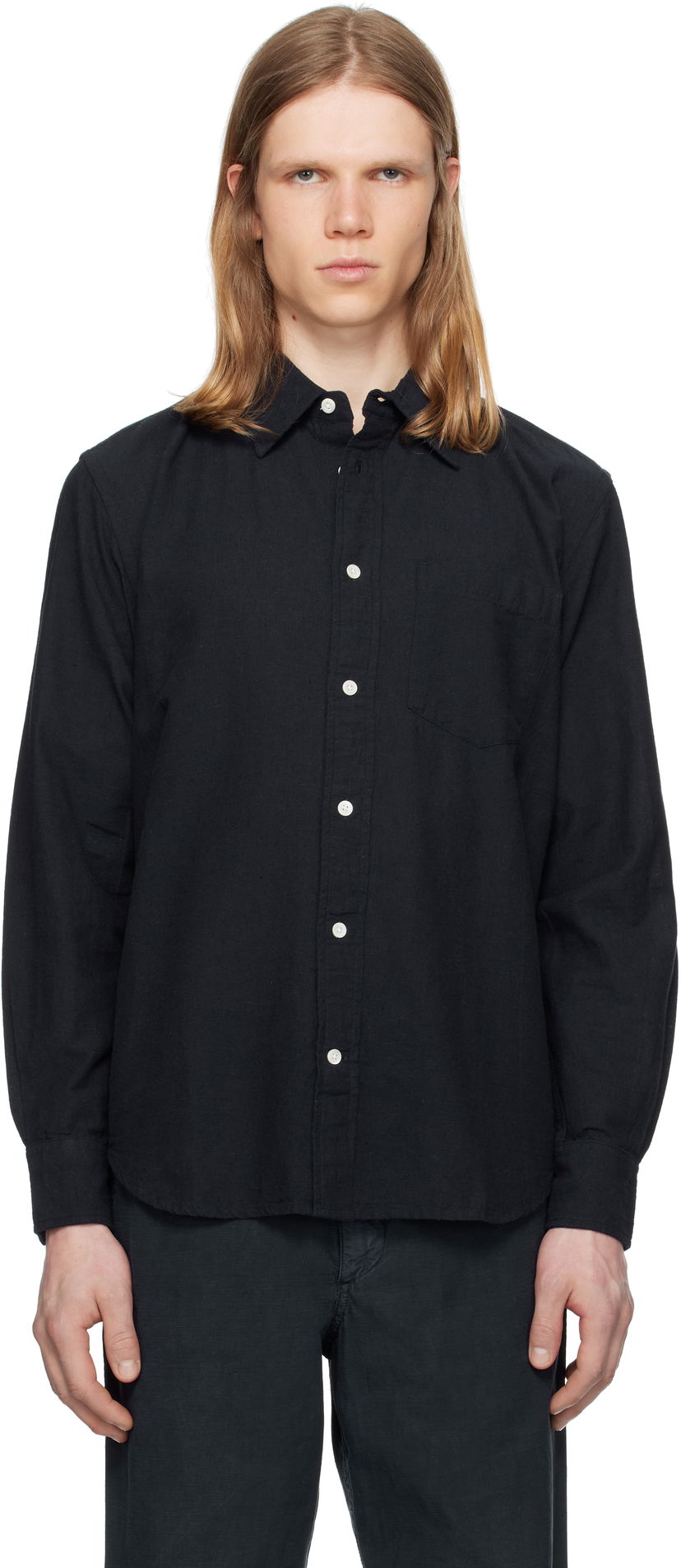 Skjorte NORSE PROJECTS Norse Projects Algot Relaxed Cotton Linen Shirt Sort | N40-0832