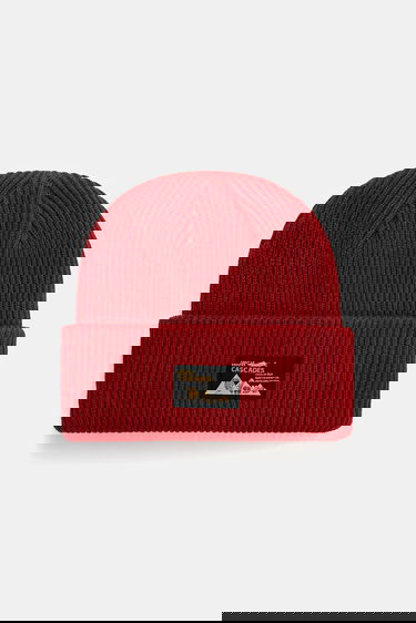 Beanie Columbia Ribbed Knit Beanie with High Cascades Patch Rød | 2092601, 0