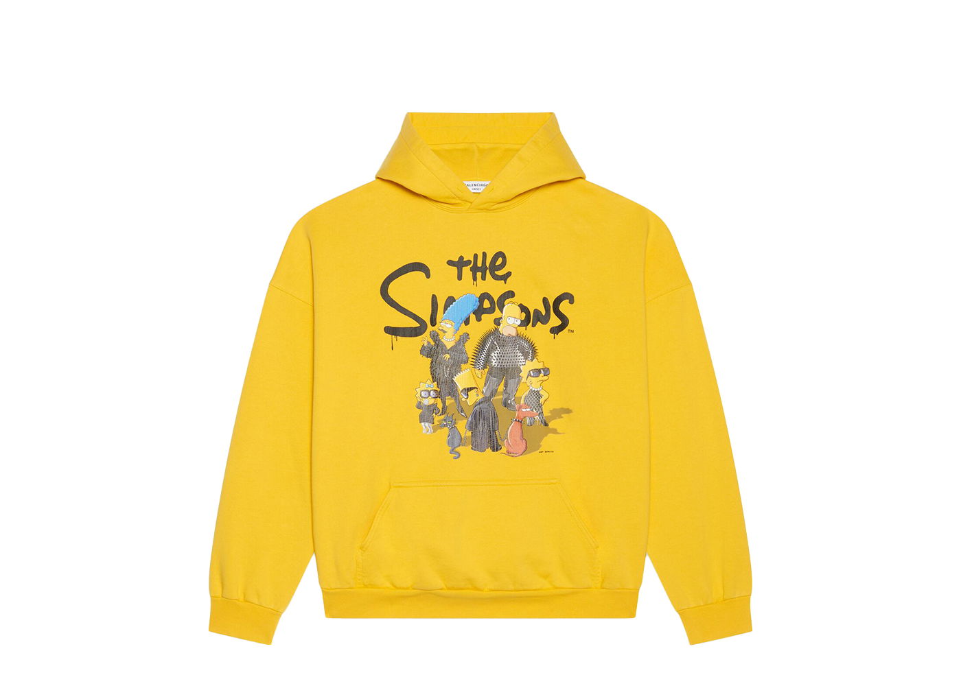 Sweatshirt Balenciaga The Simpsons x Wide Fit Hoodie Gul | 675003TLVG87200, 0