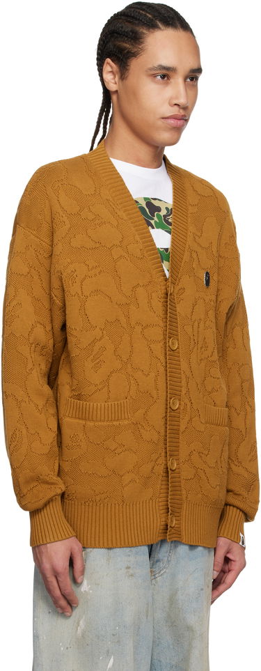 Sweater BAPE A Bathing Ape Camo Jacquard Cardigan Brun | 001KNL301301M, 1