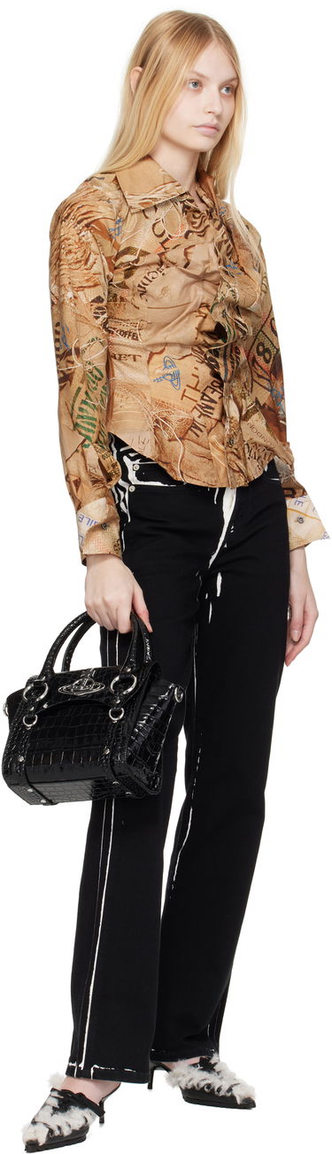 Håndtaske Vivienne Westwood Vivienne Westwood Small Betty Crocodile-Embossed Bag Sort | 47030004W-L0099-, 3