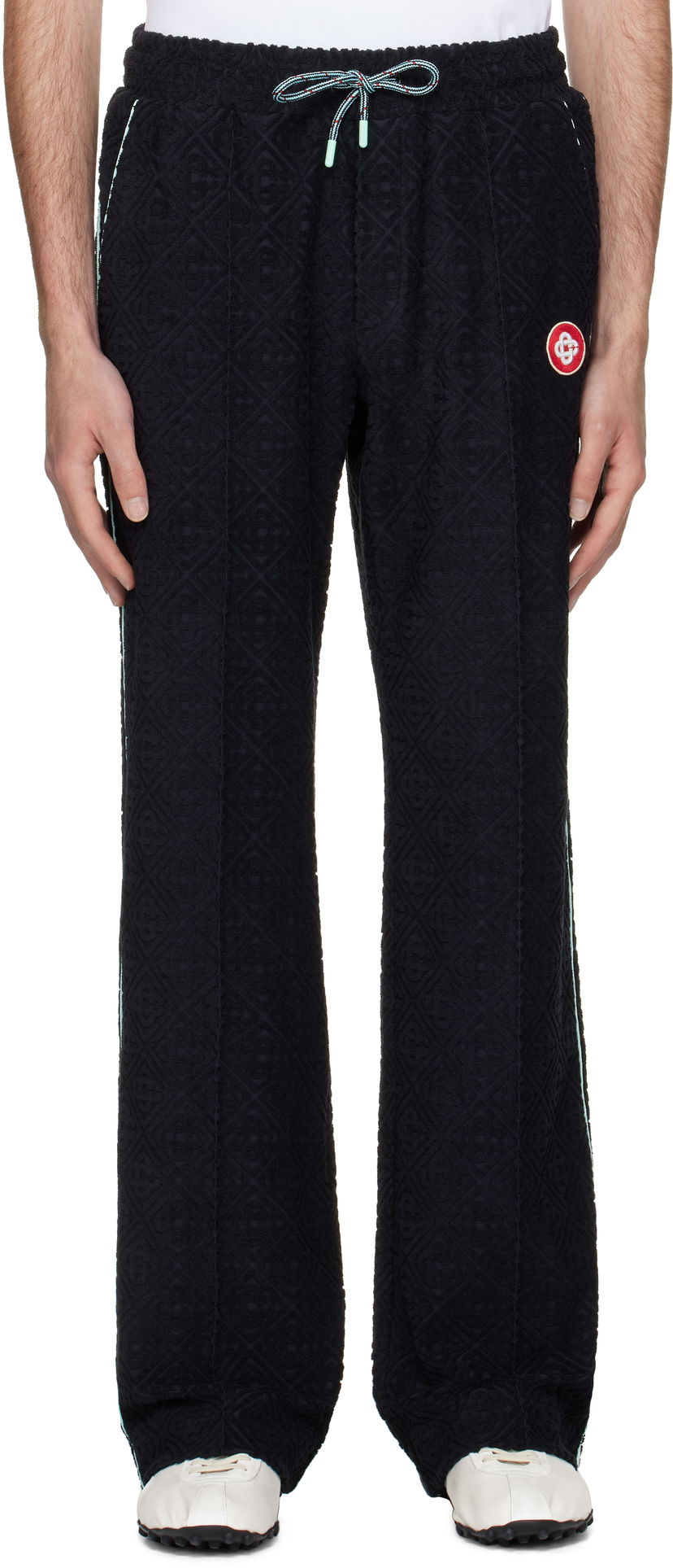 Joggingbukser Casablanca Casablanca Monogram Jacquard Towelling Sweatpants Sort | MPF25-JTR-270-01