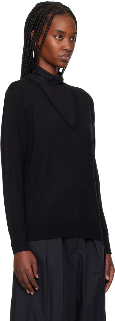Sweater Dries Van Noten Dries Van Noten Merino Wool V-Neck Sweater Sort | 251-011202-1700, 1