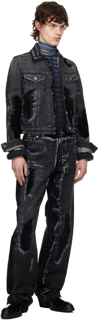 Bomberjakke Jean Paul Gaultier Jean Paul Gaultier 'The Flocked' Denim Jacket Sort | 25/33-F-VE094-D016-06, 4