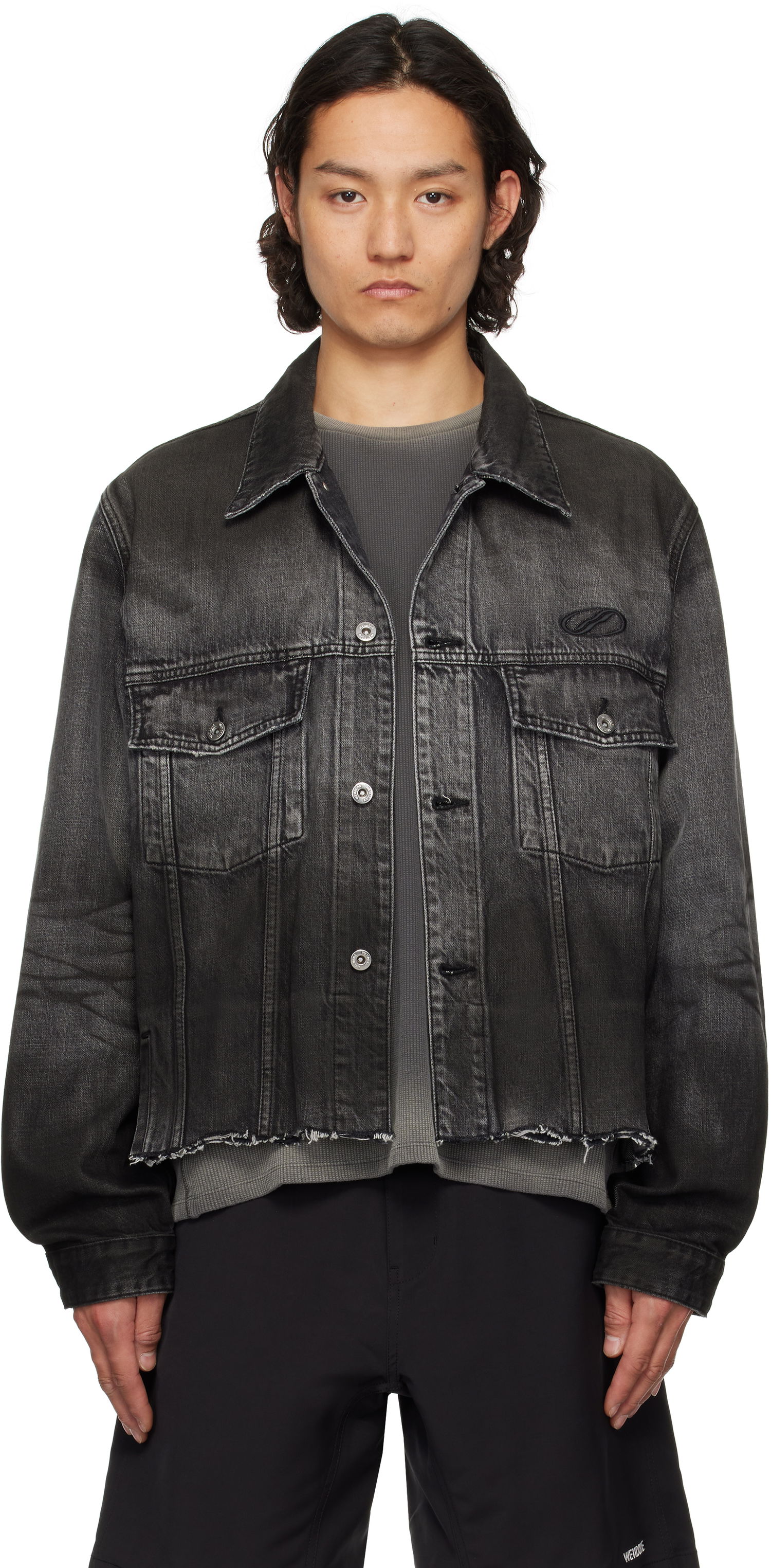 Jakke We11done We11done Sporty Selldone Denim Jacket Sort | WD-DJ1-25-308-U-BK, 0