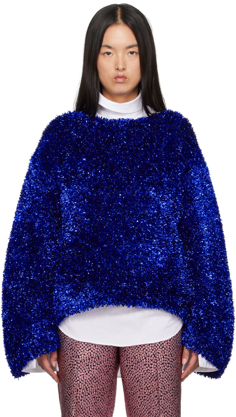 Sweater Dries Van Noten Tinsel Sweater Blå | 242-011244-9725