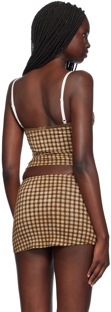 Tanktop Miaou Miaou Enzo Gingham Tank Top Brun | 7092TJBPLD, 2