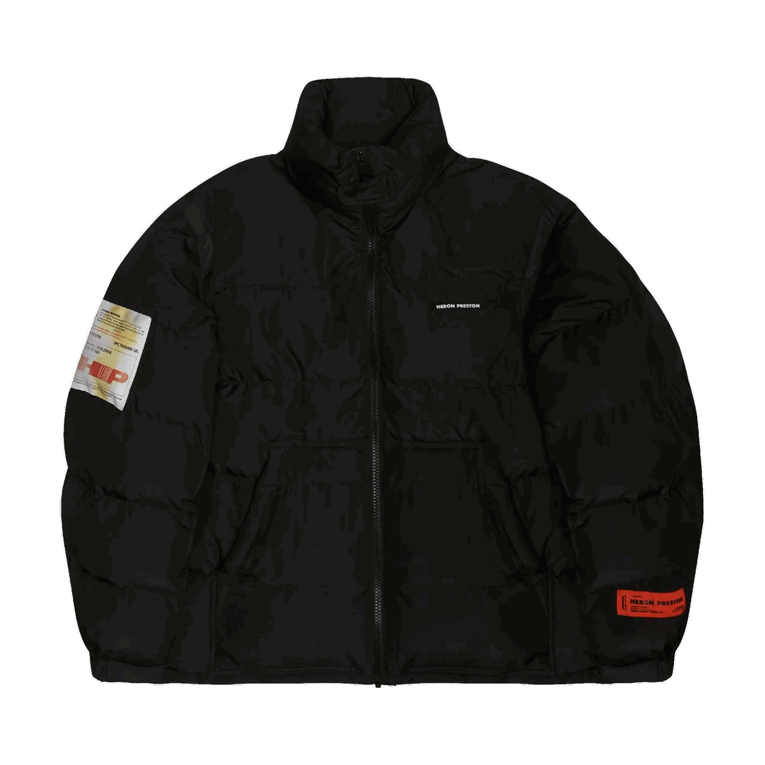 Puffer jakke HERON PRESTON Label Nylon Puffer Sort | HMED008F21FAB0011000, 0
