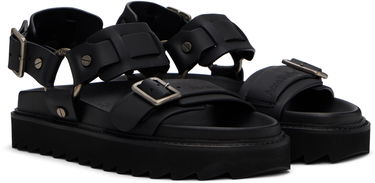 Tilbehør Acne Studios Acne Studios Leather Buckle Sandals Sort | AD0707-, 3
