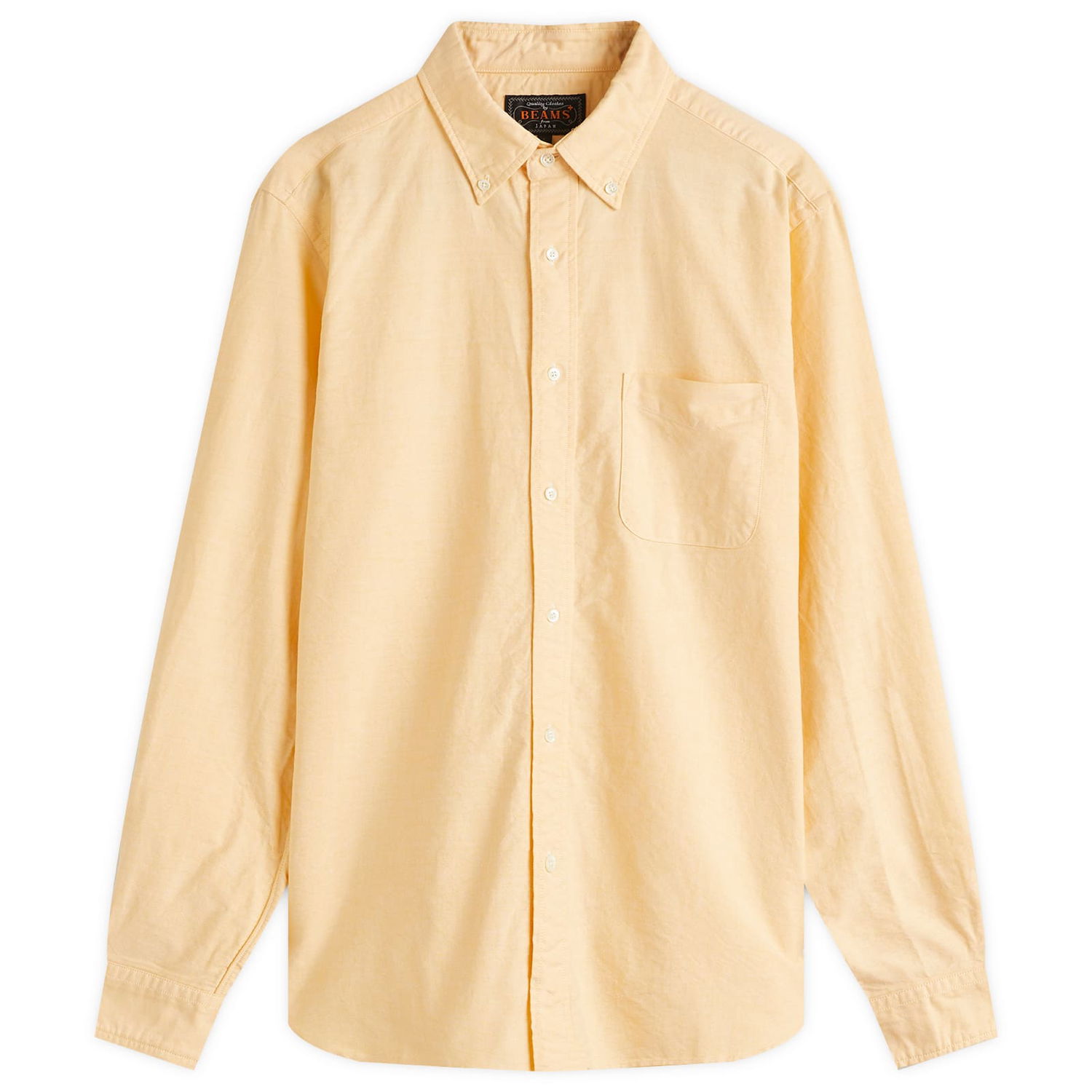 Skjorte BEAMS Beams Plus Button Down Oxford Shirt, Size Medium Gul | 3811-0011-139-55, 0